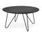 Table Basse Ronde Plateau Bois Noir Et Pied Métal Noir D80cm