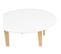 Table à Diner En Bois Clouleur Blanc Pieds Bois Clair L200cm