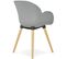 Fauteuil Design Scandinave Couleur Gris Pieds Bois Clair