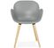 Fauteuil Design Scandinave Couleur Gris Pieds Bois Clair