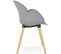 Fauteuil Design Scandinave Couleur Gris Pieds Bois Clair