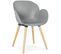 Fauteuil Design Scandinave Couleur Gris Pieds Bois Clair