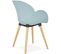 Fauteuil Design Scandinave Couleur Bleu Pieds Bois Clair