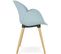 Fauteuil Design Scandinave Couleur Bleu Pieds Bois Clair