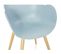 Fauteuil Design Scandinave Couleur Bleu Pieds Bois Clair