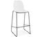 Tabouret De Bar Struture Noir Assise Blanc H75cm