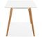 Table à Diner Plateau Blanc Pieds Bois Clair 4 Places L120cm