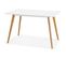 Table à Diner Plateau Blanc Pieds Bois Clair 4 Places L120cm