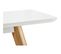 Table à Diner Plateau Blanc Pieds Bois Clair 4 Places L120cm