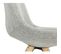 Chaise Design Nordique Assise Rembourrée Gris Pieds Bois Clair