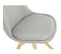 Chaise Design Nordique Assise Rembourrée Gris Pieds Bois Clair