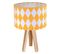 Lampe De Chevet Bois Orange 30x30x46cm