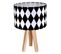 Lampe De Chevet Bois Noir 30x30x46cm