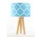 Lampe De Chevet Bois Bleu 30x30x46cm