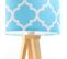 Lampe De Chevet Bois Bleu 30x30x46cm