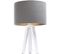 Lampe De Chevet Bois Blanc 30x30x46cm