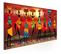Tableau Femmes Africaines Dansant 150 X 50 Cm Rouge