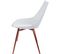 Chaise Design Imitation Cuir Blanc Pieds Cuivré (lot De 4)