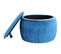 Pouf Rangement Tissu Bleu H. 43cm