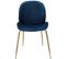 X2 Chaises Charlize Gold Bleu