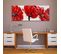 Tableau Les Fleurs Rouges - Panorama 90 X 30 Cm Rouge