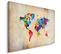 Tableau Couleur Carte Du Monde 70 X 50 Cm Beige