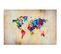 Tableau Couleur Carte Du Monde 70 X 50 Cm Beige