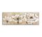 Tableau Panorama Sur L'image Toile Toile Trois Fleurs Blanches 70 X 25 Cm Beige