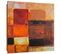 Tableau Bois Formes Sombres - Cv 90 X 90 Cm Orange