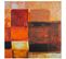 Tableau Bois Formes Sombres - Cv 90 X 90 Cm Orange