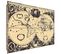 Tableau Bois Carte Vintage Du Monde 100 X 70 Cm Beige