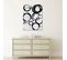 Tableau Bois Cercles Abstraits 60 X 80 Cm Noir