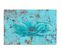 Tableau Bois Fleur 5 80 X 60 Cm Bleu