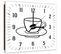 Horloge Murale Silhouette Tasse De Café Design Moderne 30 X 30 Cm Blanc