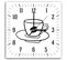 Horloge Murale Silhouette Tasse De Café Design Moderne 30 X 30 Cm Blanc