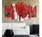 Tableau Fleurs Rouges 200 X 100 Cm Rouge