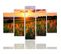 Tableau Coucher De Soleil Sur Les Champs 250 X 120 Cm Orange