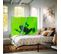 Paravent Décoratif Grenouille Verte Sur Feuille Zen 180 X 180 Cm - 2 Faces R° V° + 360° Vert