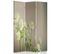 Paravent Trèfle 3 Panneaux Design Floral Élégant Et Moderne 110 X 150 Cm - 1 Face Déco Beige