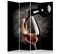 Paravent Décoratif Élégance Vin Rouge Pour Intérieur 145 X 180 Cm - 1 Face Déco Noir