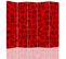 Paravent Design Japonais 5 Volets Pour Intérieur Élégant 180 X 180 Cm - 1 Face Déco Rouge