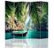 Paravent Déco Tropicale Et Bateau Pour Intérieurs Exotiques 180 X 150 Cm - 1 Face Déco Vert