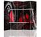 Paravent Design Abstrait Rouge Pour Intérieur Élégant 180 X 150 Cm - 1 Face Déco Noir