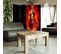 Paravent Guitare Ardente Déco Musique Flamboyante Design 145 X 180 Cm - 2 Faces R° V° Rouge