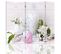 Paravent Kwiaty Amour Design Floral 5 Panneaux 180 X 150 Cm - 2 Faces R° V° Blanc