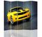 Paravent Design Voiture Jaune Moderne Pour Intérieur 180 X 180 Cm - 2 Faces R° V° Jaune