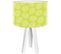 Lampe De Chevet Bois Vert 30x30x45cm