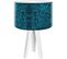 Lampe De Chevet Bois Bleu 30x30x45cm