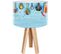 Lampe De Chevet Bois Bleu 30x30x45cm