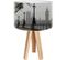 Lampe De Chevet Bois Noir 30x30x45cm